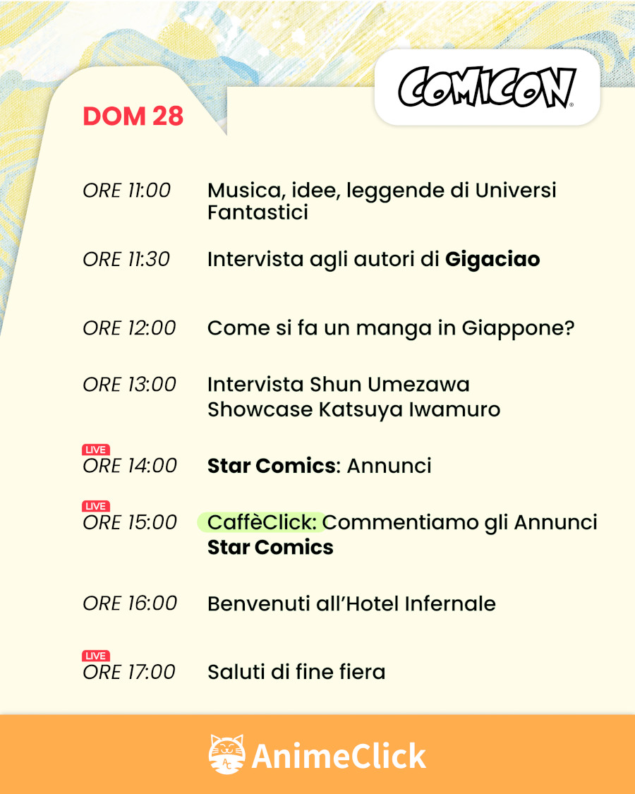 AnimeClick al Napoli Comicon 2024: tutti i nostri appuntamenti su Twitch